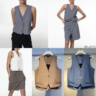 New!!! เสื้อ vest แต่ง double layer กระดุม 2 ชั้นทรงสวยน่ารัก style เกาหลี by BELLEITO งานสวยจัดด่วนค่ะ
