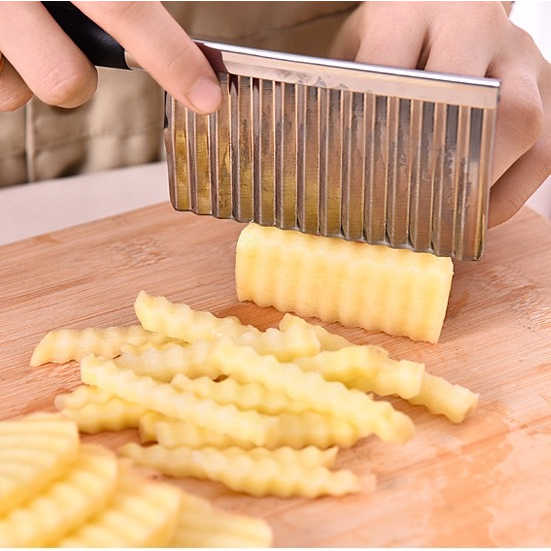BR27-3 มีดหั่นผักแบบหยัก สแตนเลสด้ามจับสีดำ – โปรปัง