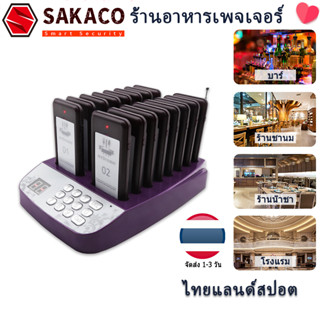 🚚COD🚚Sakaco เครื่องเรียกคิวไร้สาย ระบบเรียกคิว สัญญาณ 300 เมตร 16pcs เพจเจอร์ เครื่องเรียกคิว ส่งไวจากไทย RP01