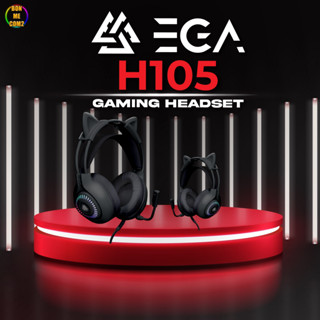 หูฟังเกมมิ่ง EGA LITE H105 LITE Black หัวเสียบแบบ USB *หูแมวถอดออกได้*