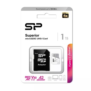 Micro SD Card 1 TB Silicon Power UHS-1(U3) V30 A2 MicroSD Memory Card with Adapter Speed 100/80 MB/s ความจุ 1tb 1000 gb