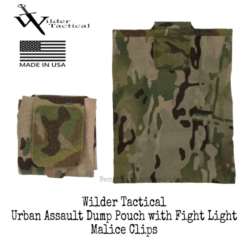 ถุงทิ้งแม็ค Wilder​ Tactical​ Urban Assault Dump Pouch Multicam​ with Fight Light Malice Clips ของแท