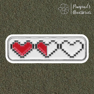 ʕ •ᴥ•ʔ ✿ พร้อมส่ง : เข็มกลัดลายแถบพลังงานหัวใจ | Heart Energy Bar Enamel Brooch Pin.