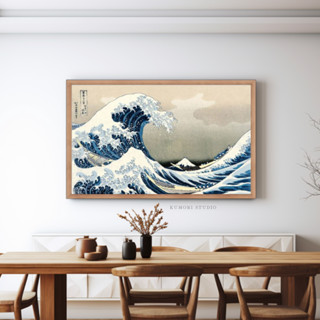 พร้อมส่ง 💥 กรอบรูปแต่งห้อง The Great Wave off Kanagawa กรอบลอย