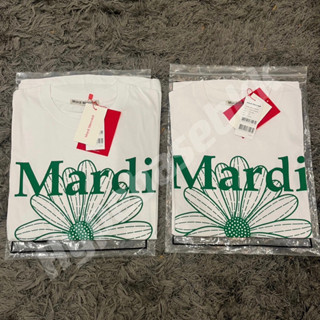 [ของแท้] พร้อมส่ง Mardi Mercredi FLOWER MARDI WHITE GREEN T-shirt