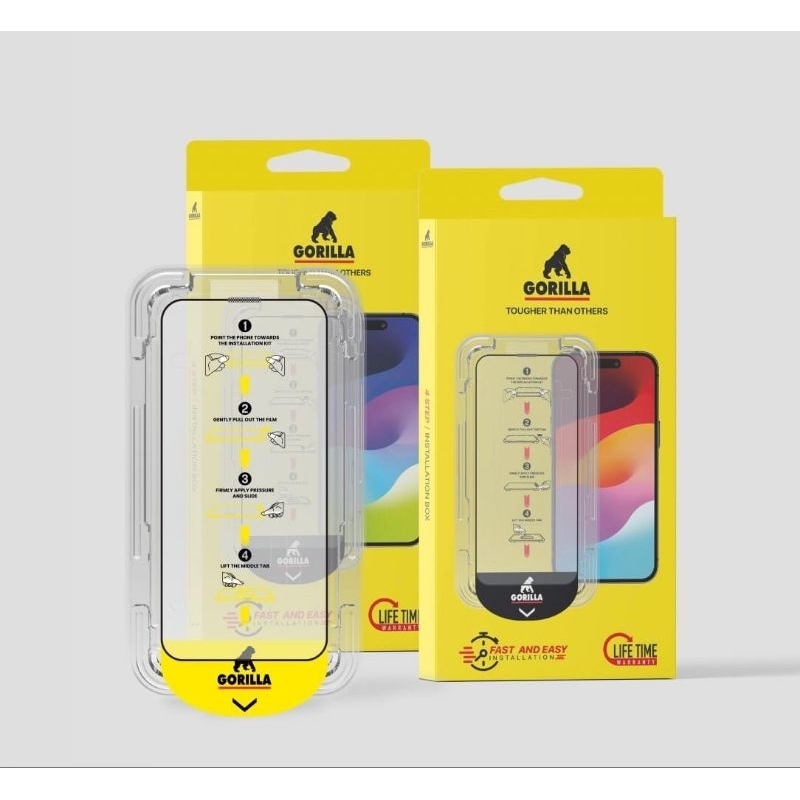 [ร้านโค้ดคุ้มลด 20%] GORILLA Tempered Glass Protector Installation Box ฟิล์มกระจกพร้อมกล่องช่วยติด สำหรับ iPhone 15