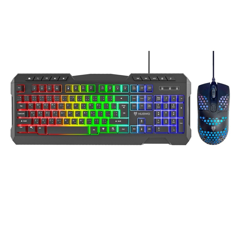 คีบอร์ดมีไฟ เมาส์มีไฟ NUBWO NKM-634 Keyboard Mouse Combo คีย์บอร์ด