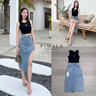 ❣️พร้อมส่ง📌 Pimala เซ็ทเสื้อแขนกุดสุดแซ่บอกแต่งเว้ารูปหัวใจ มาคู่กับกระโปรงยีนส์ทรงเก๋ชุด ทรงหุ่นดีเป้ะ ไปเที่ยว ไปทะเล