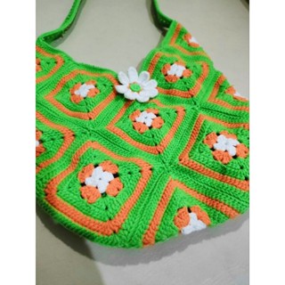 กระเป๋าถักcrochet bag Handmade bag