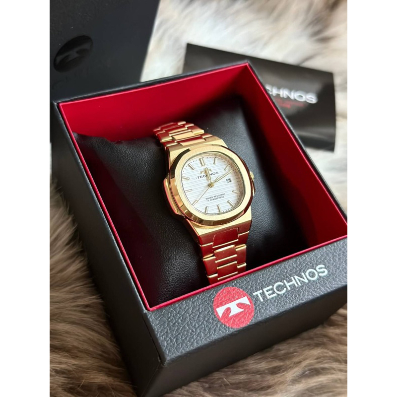 ⌚️Technos Swiss Gold Dial Date Ladies Watch