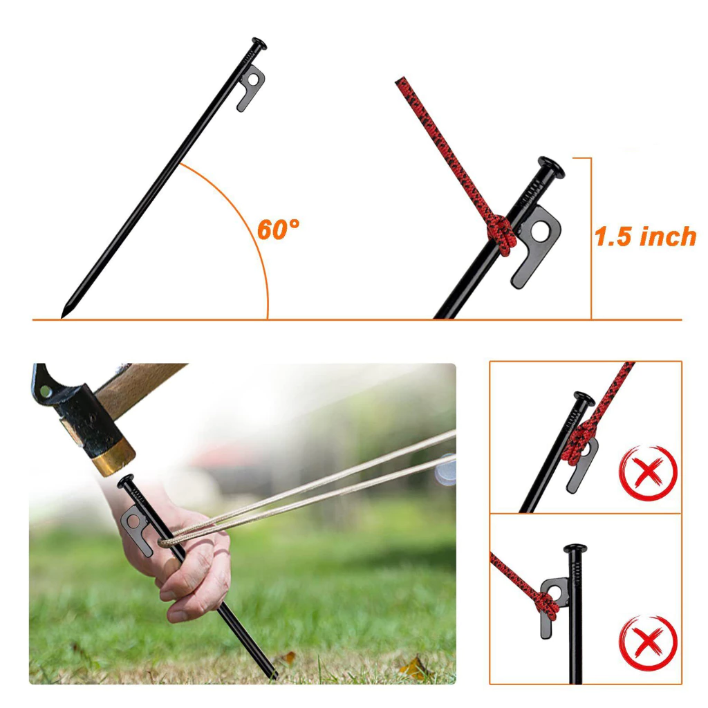 สมอบกเหล็กหล่อ 20cm 30cm 40cm สำหรับเต็นท์และแค้มป์ปิ้ง thumbnail 4
