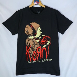 เสื้อวง Korn ลาย The Leader มือ 1 ลิขสิทธิ์แท้สีดำออกใหม่นำเข้าจากUK