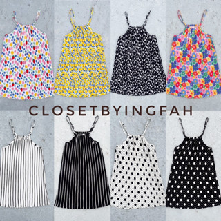 mini dress มินิเดรส สายเดี่ยว ผ้าอัดพลีท ลายน่ารัก