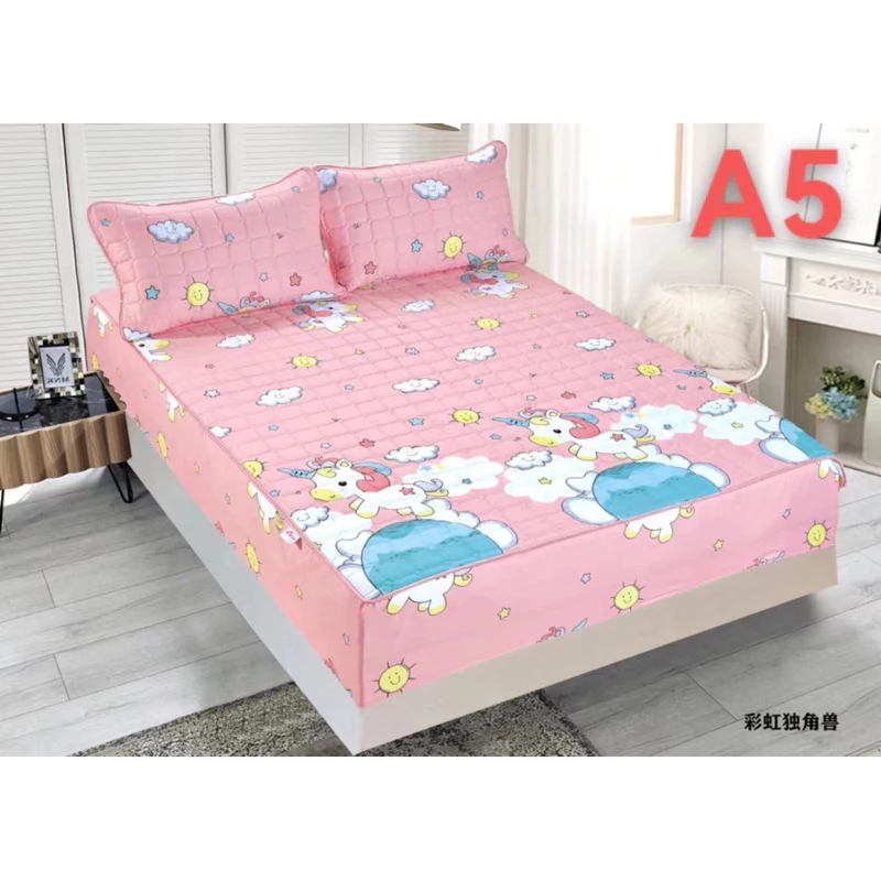 ผ้าปูที่นอนเสริมใย กันฝุ่น สำหรับที่นอน 12 นิ้ว ลายน่ารัก thumbnail 9