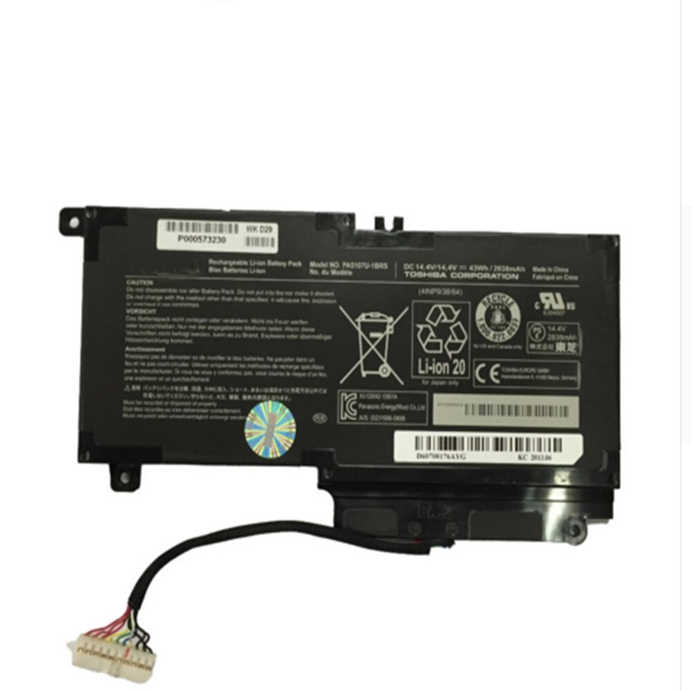 พรีออเดอร์รอ10วัน แบตเตอรี่ TOSHIBA ของแท้ PA5107 PA5107U L40-A L45D L50 S55 P55 L55T Model: PA5107U-1BRS ประกัน6เดือน