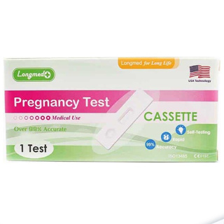 Longmed Pregnancy Test Cassette ลองเมด ชุดตรวจการตั้งครรภ์ ที่ตรวจครรภ์ ตรวจตรรภ์ แบบหยด 1 กล่อง บรรจุ 1 ชุด #8872