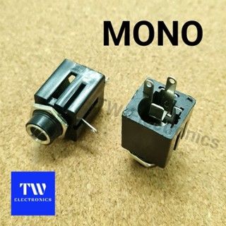 แจ็คโฟนโมโนติดแท่น,6.35 TS Monoติดแท่นเกลียวพลาสติก,แจ็ค1/4"TS Mono