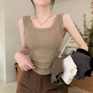 เสื้อกล้าม ผู้หญิง เสื้อกล้ามเเต่งเเถบด้านหน้า เนื้อผ้า Cutton นิ่มใส่สบาย ทรงสวย รุ่น B-031 พร้อมส่งจากไทย