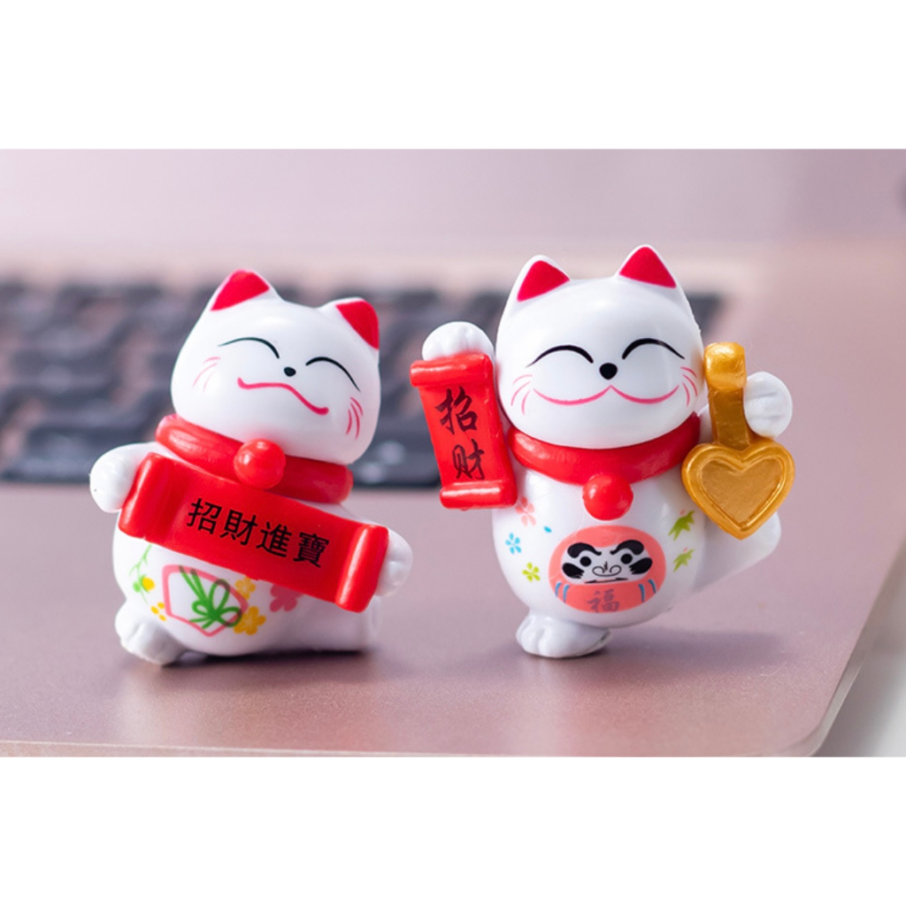 พร้อมส่ง โมเดลแมว นำโชค ตั้งโต๊ะทำงาน ตกแต่งสวนถาด มีให้สุ่ม 8 ลาย น่ารัก ราคาย่อมเย้า สบายกระเป๋า