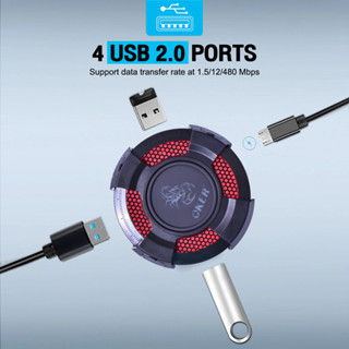 ฮับ USB OKER H1 HUB USB 4 PORT USB 2.0 ออกแบบให้พกพาได้อย่างสะดวกง่ายดาย