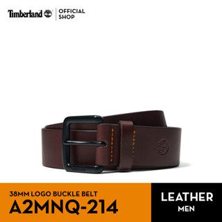 Timberland Mens 38mm Logo Buckle Belt เข็มขัดหนังแท้ (A2MNQ)