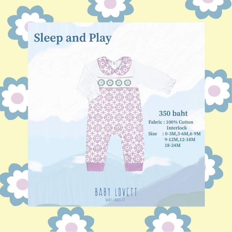 Used Baby Lovett Sleep and Play เปิดเท้า Size 12-18 เดือน ชุดนอนพร้อมส่ง