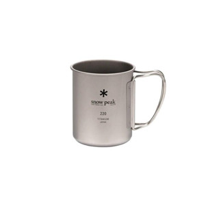 Snow Peak Titanium Single Cup แก้วไทเทเนียม เบามาก หูจับพับเก็บได้ ตั้งบนไฟเพื่อต้มน้ำได้