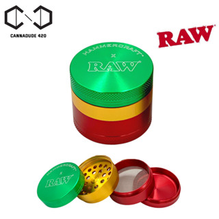 Raw Rasta Grinder 4 Layers 50mm. เครื่องบด Raw ที่บด Raw 4 ชั้น 50มม. มีที่เก็บคีฟ