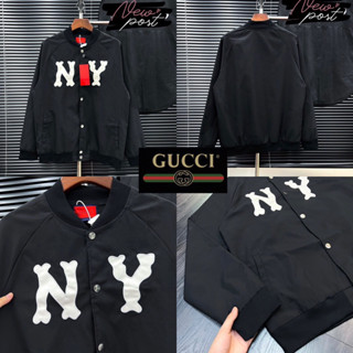 GUCCI x NEW YORK YANKEES JACKET 🖤 เสื้อแจ็คเก็ตแขนยาว Hiend 1:1 พร้อมส่งจากไทย🇹🇭