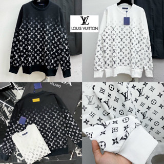 LOUIS VUITTON MONOGRAM LONG SLEEVE SHIRT 🖤🤍 Hiend 1:1 Cotton 💯 เสื้อกันหนาวแขนยาว สเวตเตอร์