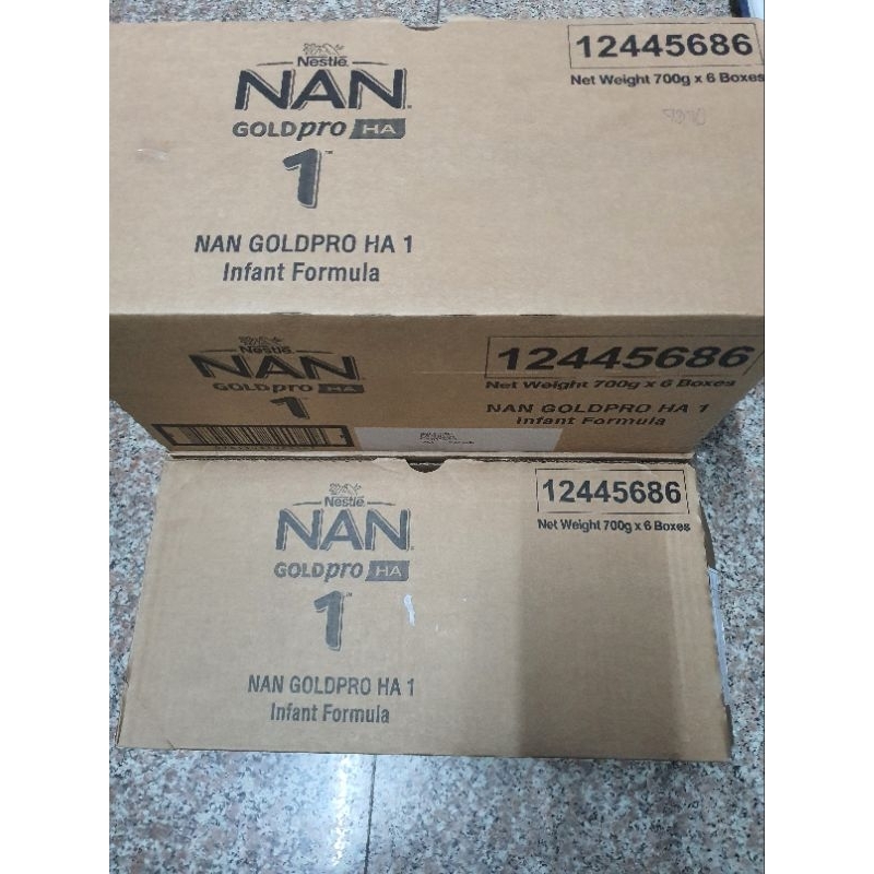 (ยกลัง 6 กล่อง)นมผงแนน เอชเอ 1 Nan Goldpro HA1 ขนาด 700 กรัม [exp 18.11.24]
