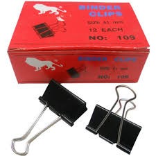 คลิปหนีบดำ2ขา,คลิปดำหนีบกระดาษ BINDER CLIP ตราสิงห์โต(ขายยกโหล)