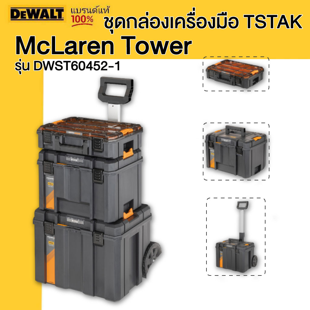 ยกเลิกขาย DEWALT รุ่น DWST60452-1 ชุดกล่องเครื่องมือ TSTAK McLaren Tower