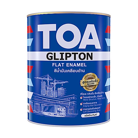 TOA สีเคลือบด้าน F888ดำด้าน F222ขาวด้าน F555เขียวด้าน  กลิปตั้น สีเคลือบด้าน 1กล / (3.785ลิตร)