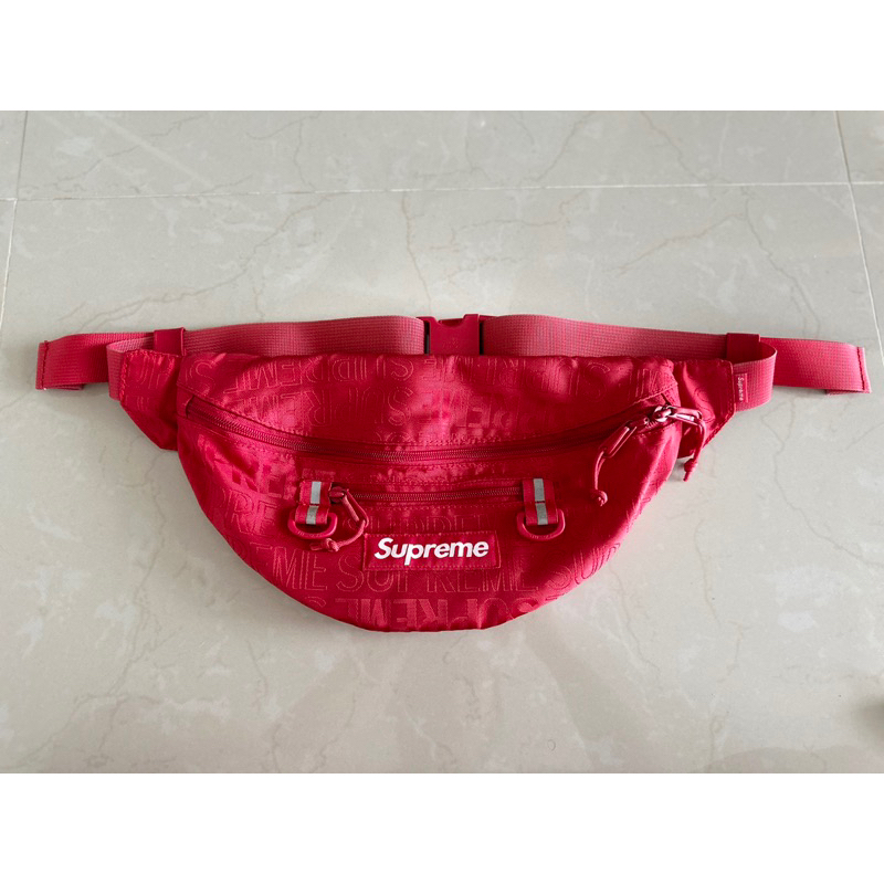[Used] ส่งต่อมือ2 พร้อมส่ง  Supreme Waist Bag (SS19) Red แท้💯ค่ะ