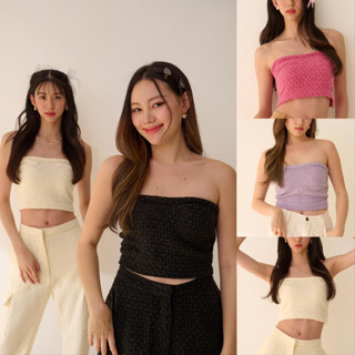 xothelabel - giselle top เกาะอกครอปผ้าทวีตสีสันสดใส