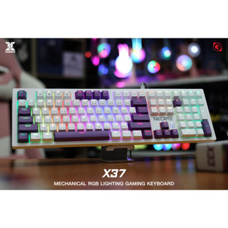 คีย์บอร์ดเกมมิ่ง NUBWO NECRITZ X37 Silver Switch ไฟสวยๆ แบบ Full RGB ถอดสวิตช์ได้