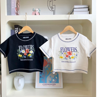 HELLOO-Time to bloom 💐  เสื้อCrop  ลายดอกไม้น่ารักมาก
