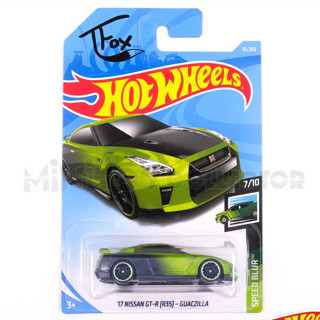 รถเหล็ก HOTWHEELS ของแท้ 17 Nissan GT-R (R35) (Green)