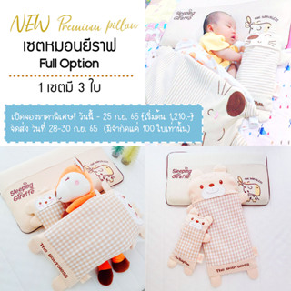 เซตหมอนจับคู่ Full Option 3 ใบ [หมอนกันหัวแบนลายยีราฟ + หมอนกันสะดุ้งบัควีท ดูโอ้แม่ลูก]