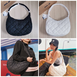 ✴️แท้ 💯% MLB Padding Quilted L-Hobo Bag สีขาวครีม / สีดำ 🤍🖤