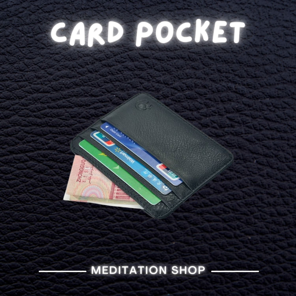 ซองใส่นามบัตร 7 ช่อง หนังวัวแท้100% 🔥 Card holder ซองใส่นามบัตรทรงนอน ขนาดกะทัดรัด 🎉