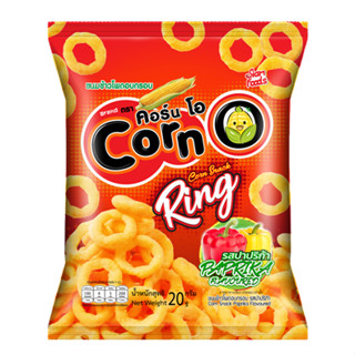 ขนมข้าวโพดอบกรอบ ตราคอร์น-โอ ริง  รสปาปริก้า1แพค/12ซอง/ Corn Snack Corn-Oring  Papprika Flavoured1pack/12piecs