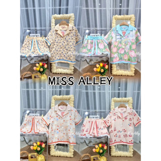 เซ็ตเสื้อเชิ้ตแขนสั้น ขาสั้นพิมพ์ลายน่ารัก💐🧸ป้าย miss Alley