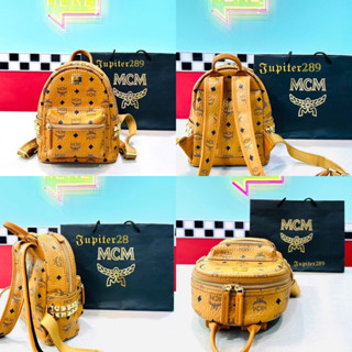 MCM Side Studs Rucksack Backpack MWEBAPA51HF001 Camel Ladiesของแท้100%