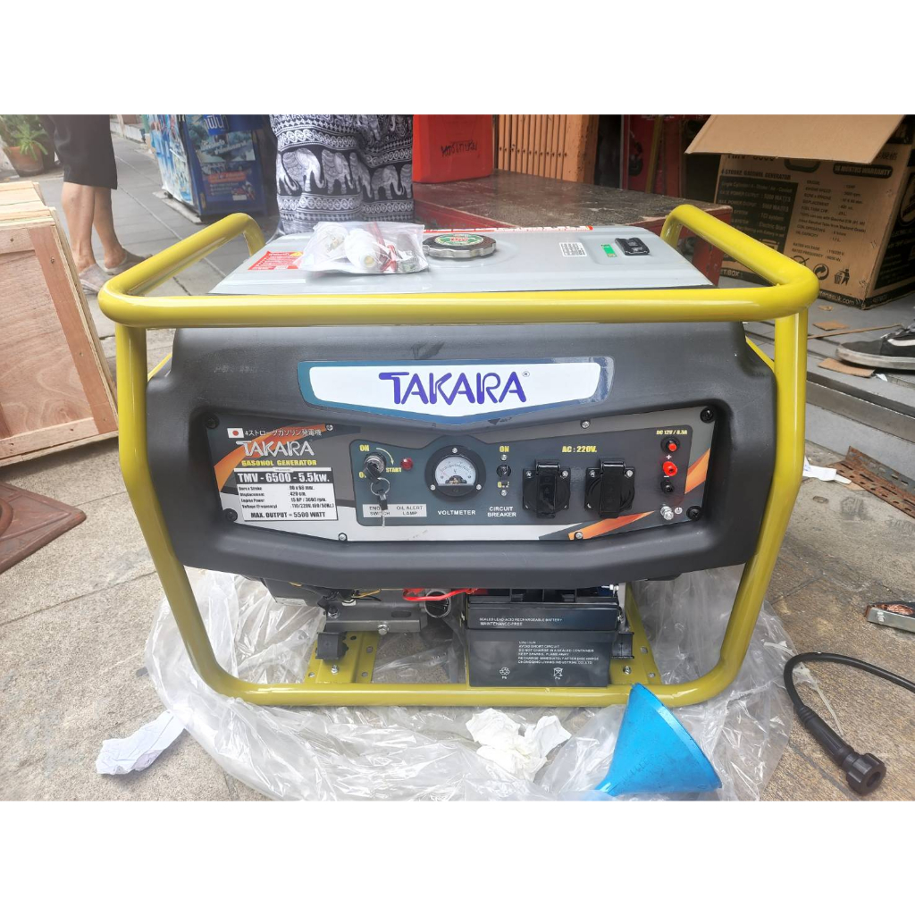 (ต้องเติมน้ำมันเครื่อง)TMV6500 เครื่องปั่นไฟ 5.5KW 15HP *สตาร์ทไฟฟ้า*  ใช้กับตุ้เชื่อมได้ พร้อมกับ เ