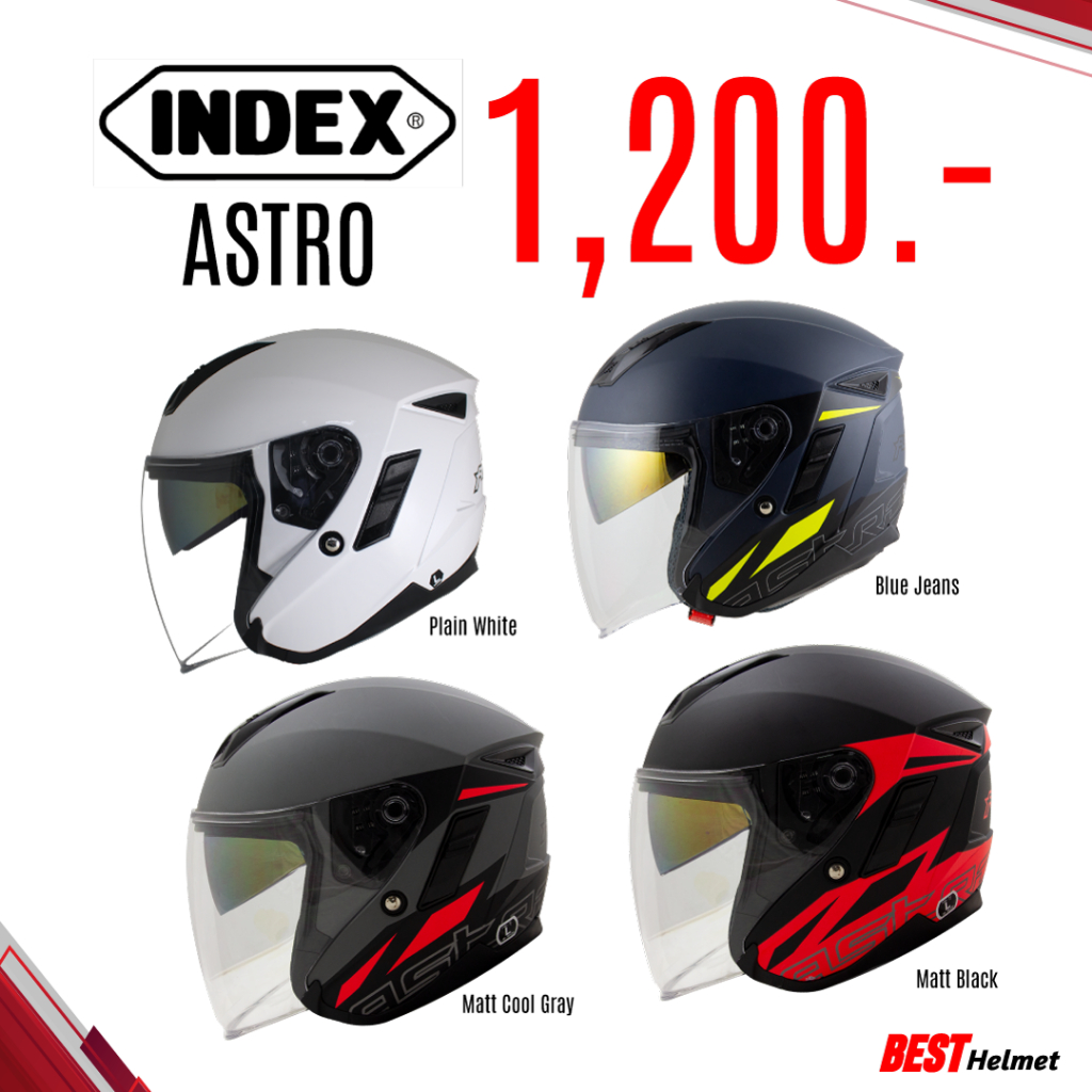 หมวกกันน็อคครึ่งใบ INDEX Astro ราคา 1200.-