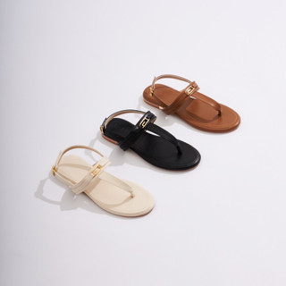 Alex sandals รองเท้าแตะส้นแบน หูคีบรัดส้น อะไหล่ทอง กดสั่งได้เลยค่ะ (Wila shoes)