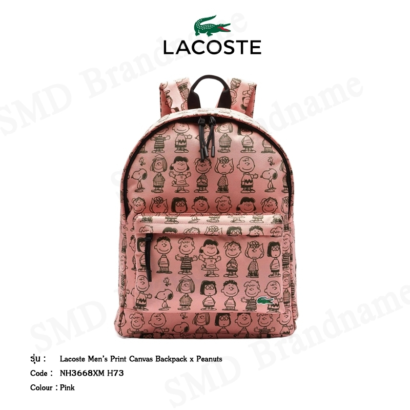 Lacoste กระเป๋าเป้สะพายหลัง รุ่น Lacoste Men’s Print Canvas Backpack x Peanuts Code: NH3668XM H73
