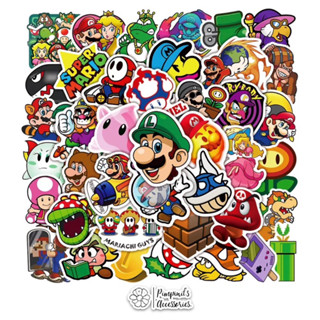 ʕ •ᴥ•ʔ ✿ พร้อมส่ง : สติ๊กเกอร์กันน้ำเซ็ทนินเทนโด้ มาริโอ้ | Super Mario Nintendo Waterproof Decoration Sticker Set.